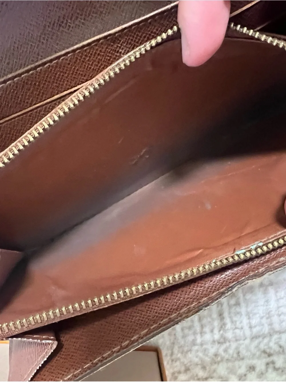 Louis Vuitton Monogram Canvas Chain Crossbody in Brown with Gold Hardware